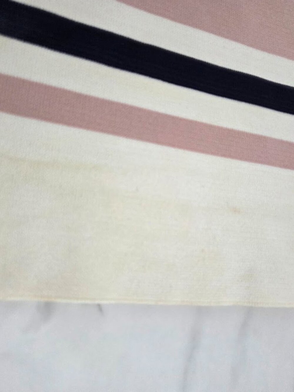 Pink Cream Navy Striped Knit Square Neck Crop Tank Top Size XS - Picture 7 of 16